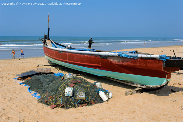 A local fishing boat, Benhaulim , South Goa, India Picture Board by Navin Mistry