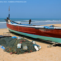 Buy canvas prints of A local fishing boat, Benhaulim , South Goa, India by Navin Mistry