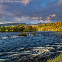 Buy canvas prints of River Tummel and Autumn Colours, near Pitlochry, Perthshire by Navin Mistry