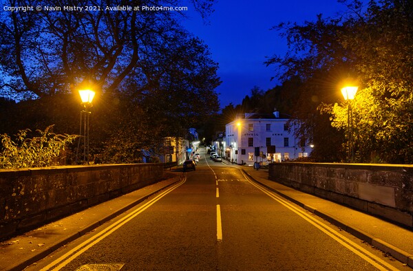 A view of Dunkeld Bridge at Dusk, Perthshire Picture Board by Navin Mistry