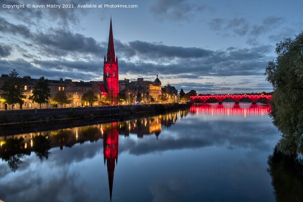 A view of Tay Street Perth and the River Tay  Picture Board by Navin Mistry