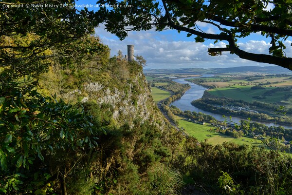 Kinnoull Hill Tower and the River Tay Perth Scotland Picture Board by Navin Mistry