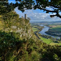 Buy canvas prints of Kinnoull Hill Tower and the River Tay Perth Scotland by Navin Mistry