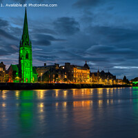 Buy canvas prints of Illuminated Perth Scotland and the River Tay  by Navin Mistry