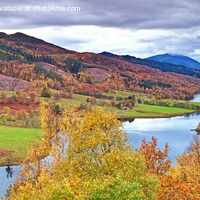 Buy canvas prints of Autumn at the The Queen's View near Pitlochry, Perthshire by Navin Mistry