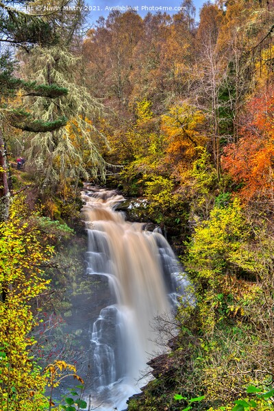The Upper Falls of Moness in Autumn Picture Board by Navin Mistry