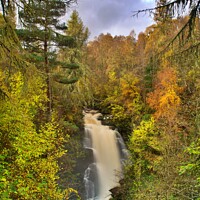 Buy canvas prints of The Upper Falls of Moness in Autumn by Navin Mistry