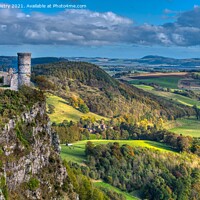 Buy canvas prints of A view of Kinnoull Hill Tower, Perth Scotland by Navin Mistry