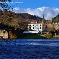 Buy canvas prints of A view of Dunkeld and the River Tay  by Navin Mistry