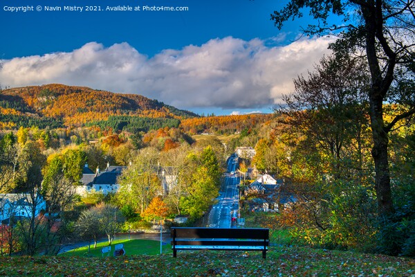 A view over Dunkeld in Autumn  Picture Board by Navin Mistry