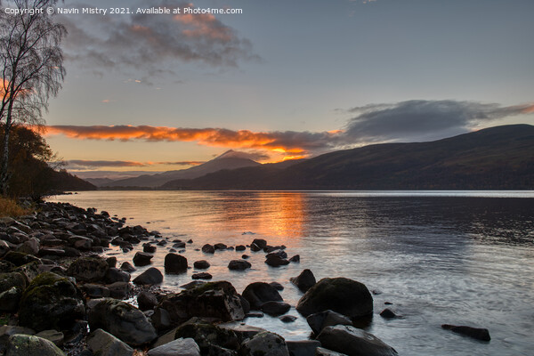Loch Rannoch and the sunrise over Schiehallion Picture Board by Navin Mistry