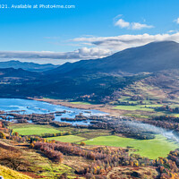 Buy canvas prints of A view of Schiehallion and Dunalastair Water by Navin Mistry