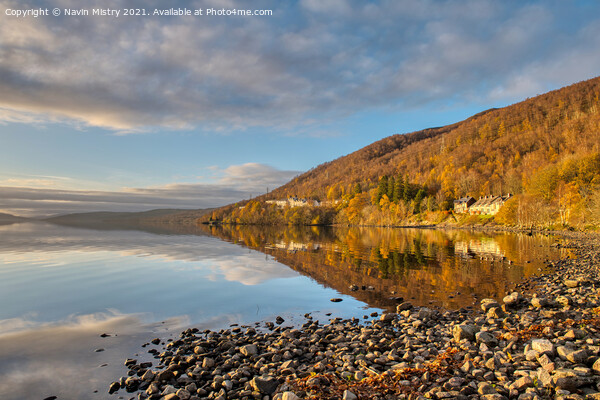 Loch Rannoch Reflection Picture Board by Navin Mistry