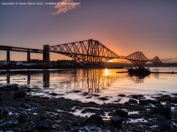 Forth Bridge Sunsrise  Picture Board by Navin Mistry