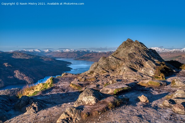 Ben A'an summit and Loch Katrine Picture Board by Navin Mistry