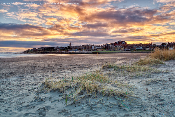 Sunrise at West Sands beach St. Andrews Picture Board by Navin Mistry