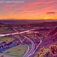 Buy canvas prints of An Autumn Sunset from Kinnoull Hill by Navin Mistry