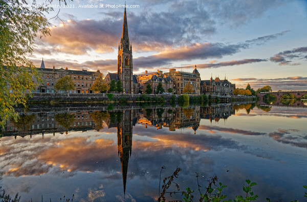 Perth and the River Tay Sunset Picture Board by Navin Mistry