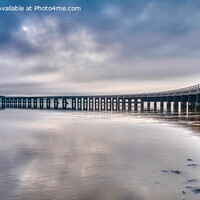 Buy canvas prints of A panoramic image of the Tay Bridge, Dundee by Navin Mistry