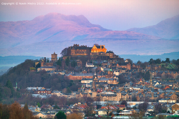 Early Morning Light on Stirling Castle  Picture Board by Navin Mistry