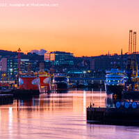 Buy canvas prints of  Aberdeen Harbour Sunset  by Navin Mistry