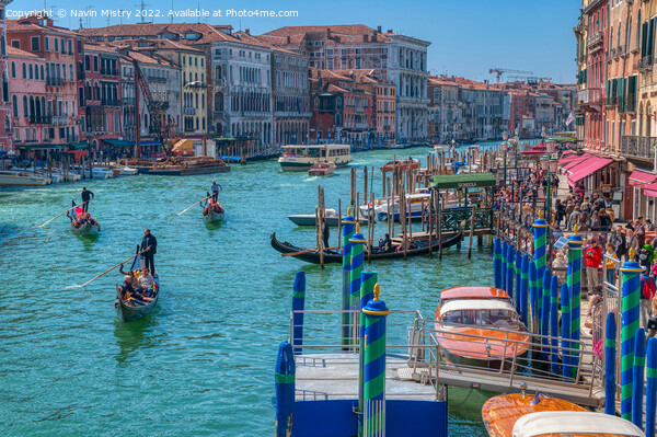 A view of the Grand Canal Venice Picture Board by Navin Mistry