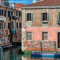 Buy canvas prints of A scene from the back streets of Venice  by Navin Mistry