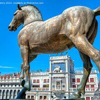 Buy canvas prints of A Bronze Horse of the Triumphal Quadriga, St Marks Basilica, Venice by Navin Mistry