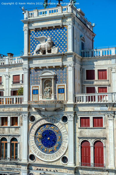 St Mark's Clocktower Venice Picture Board by Navin Mistry