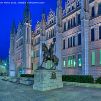 Buy canvas prints of A view of Marischal College, and the statue of Robert the Bruce  by Navin Mistry