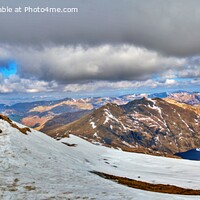 Buy canvas prints of A panoramic image of the summit of Ben Lawers by Navin Mistry