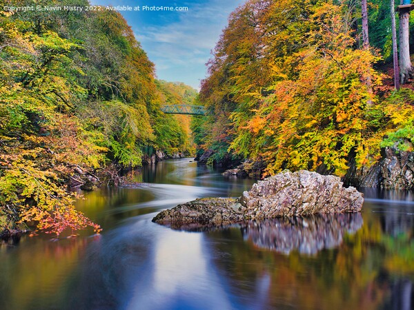 Autumn Colours and the River Garry, near Pitlochry, Perthshire Picture Board by Navin Mistry