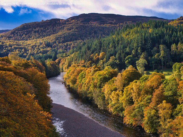 Autumn colours and the River Garry, near Pitlochry, Perthshire Picture Board by Navin Mistry