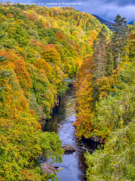 Autumn colours and the River Garry, near Pitlochry, Perthshire Picture Board by Navin Mistry