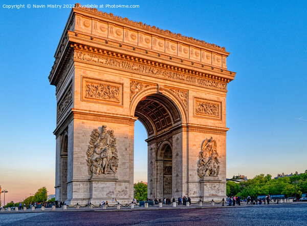 Evening light on the Arc de Triomphe, Paris  Picture Board by Navin Mistry