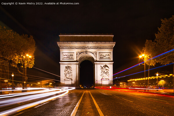 The Arc de Triomphe de l'Étoile, Paris, France  Picture Board by Navin Mistry