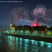 Buy canvas prints of Fireworks over Perth  by Navin Mistry