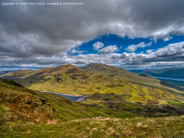 A view of Ben Lawers and the Lawers Dam, Perthshire Picture Board by Navin Mistry