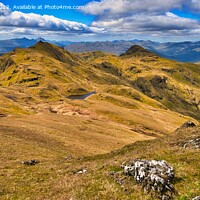 Buy canvas prints of A view of Meall Garbh and the Tarmachan Ridge by Navin Mistry
