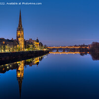 Buy canvas prints of Perth Scotland and a mirror calm River Tay  by Navin Mistry