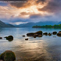 Buy canvas prints of Ullswater Sunset, Lake District, England by Navin Mistry