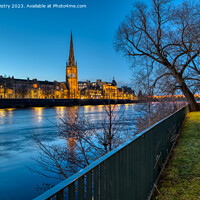 Buy canvas prints of A view of Perth and the River Tay at Dusk by Navin Mistry