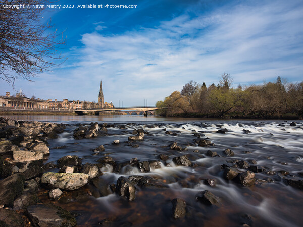 Rapids of the River Tay, seen from Moncreiffe Isla Picture Board by Navin Mistry