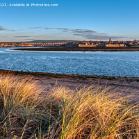 Buy canvas prints of A view of the River Tweed, and Berwick-Upon-Tweed by Navin Mistry