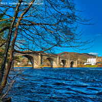 Buy canvas prints of A view of Dunkeld Bridge and the River Tay by Navin Mistry