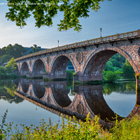 Buy canvas prints of Perth Bridge and a mirror calm River Tay by Navin Mistry