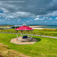 Buy canvas prints of A view of the band stand, St. Andrews West Sands, Fife by Navin Mistry