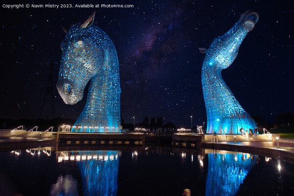 The Kelpies at Night    Picture Board by Navin Mistry