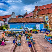 Buy canvas prints of The Welly Boot Garden, St Monans Fife  by Navin Mistry