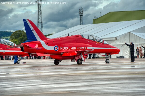 The Red Arrows ready to depart RAF Leuchars Airshow 2011 Picture Board by Navin Mistry